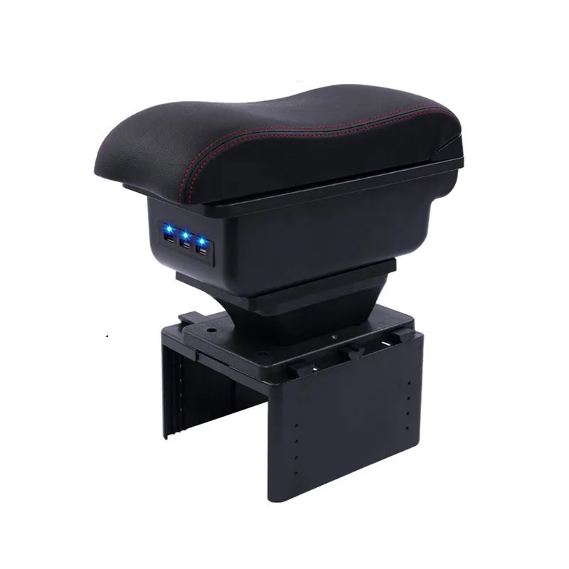 

For Fiat Punto Palio Brava armrest box USB Charging heighten Double layer central Store content holder ashtray accessories