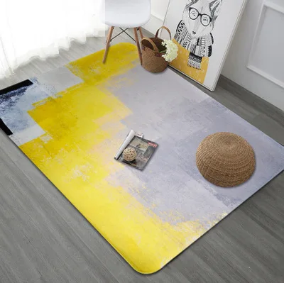 Яркие желтые чернила граффити ковер художественная серия большой размер ковер для гостиной напольный коврик для спальни эркер коврик нескользящий коврик с принтом - Цвет: B