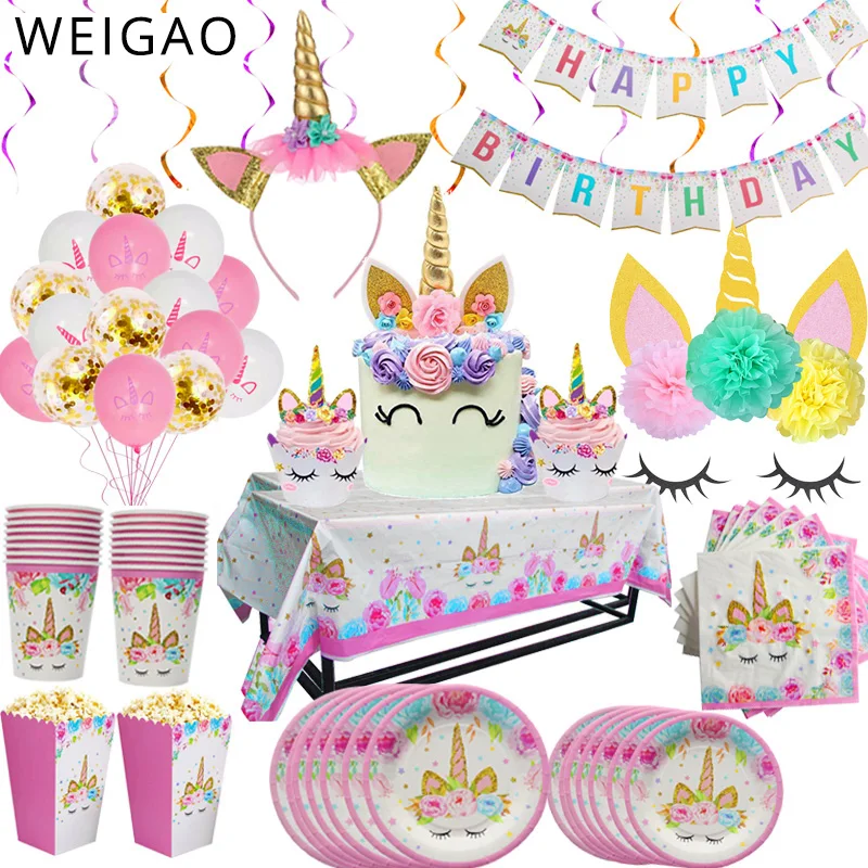 Weigao Unicorn Party Decor Birthday Party Decorations Kids Unicorn