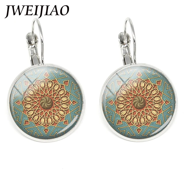 Jweijiao New Arrived Mandala Flower Clip On Earrings India Statement Jweijiao New Arrived Mandala Flower Clip On Earrings India Statement Chakra Zen Yoga Friendship Jewelry