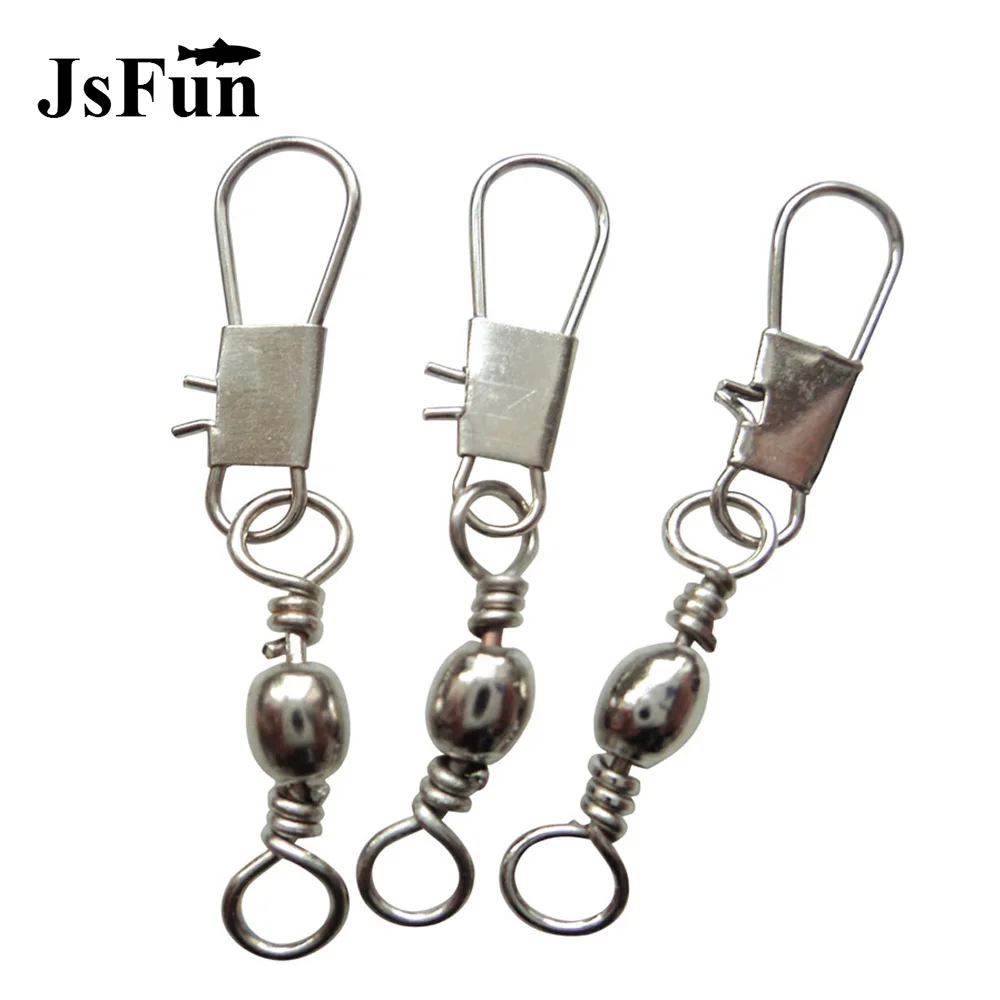 

50PCS Stainless Steel Swivels Interlock Snap Fishing Lure Tackles Winter Fishing Gear Accessories Connector Copper Swivel L175