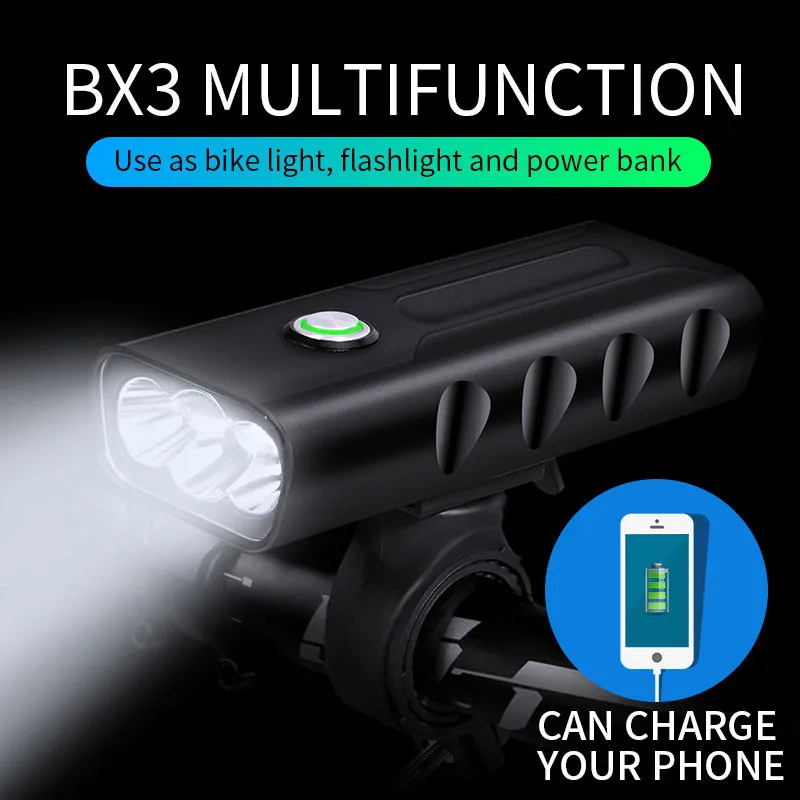 Clearance 2/3*L2/T6 USB Rechargeable Built-In 5200mAh 3Modes Bicycle Light Waterproof Headlight Bike Accessories With Taillight Flashlight 2