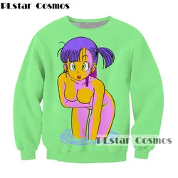 PLstar Космос Новинка 2017 года аниме Dragon Ball Z 3D толстовка сексуальная Bulma принт crewneck пуловеры для женщин для мужчин верхняя одежда с длинными