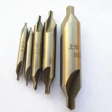 Brocas centrales combinadas HSS, herramienta Métrica de ángulo de 60 grados, 1mm, 1,5mm, 2,5mm, 3,15mm, 5mm, 5 uds.