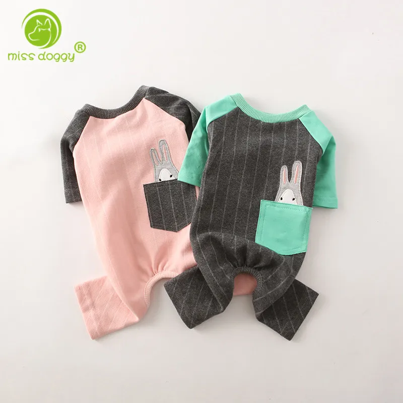 MISS DOGGY 2017 Dog Jumpsuit Cute Rabbit Spring/Autumn Dog Clothes Korean Pet Dog Costumes Pink