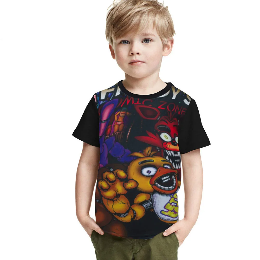 

2018 New Cartoon T Shirt Kids Fnaf Five Nights At Freddy Boys Clothes Girl T-shirt Summer Kids Tops Short Sleeve Tees