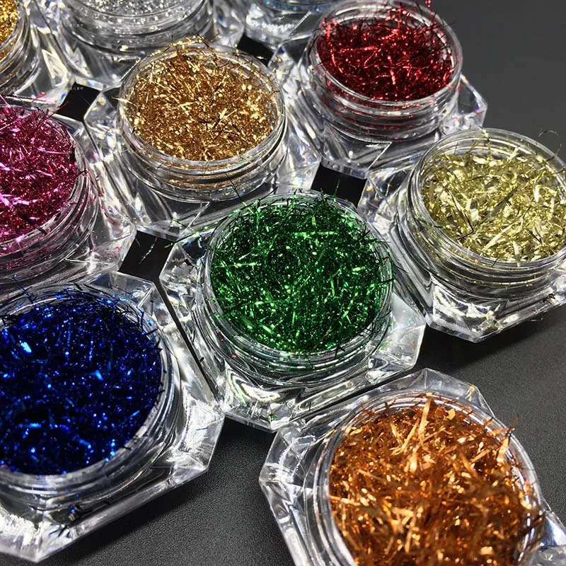 

1Box Holographic Platinum Silk Foils Nail Glitter Flake Manicure Colorful Gold Silver Sequins DIY Nail Art Decoration