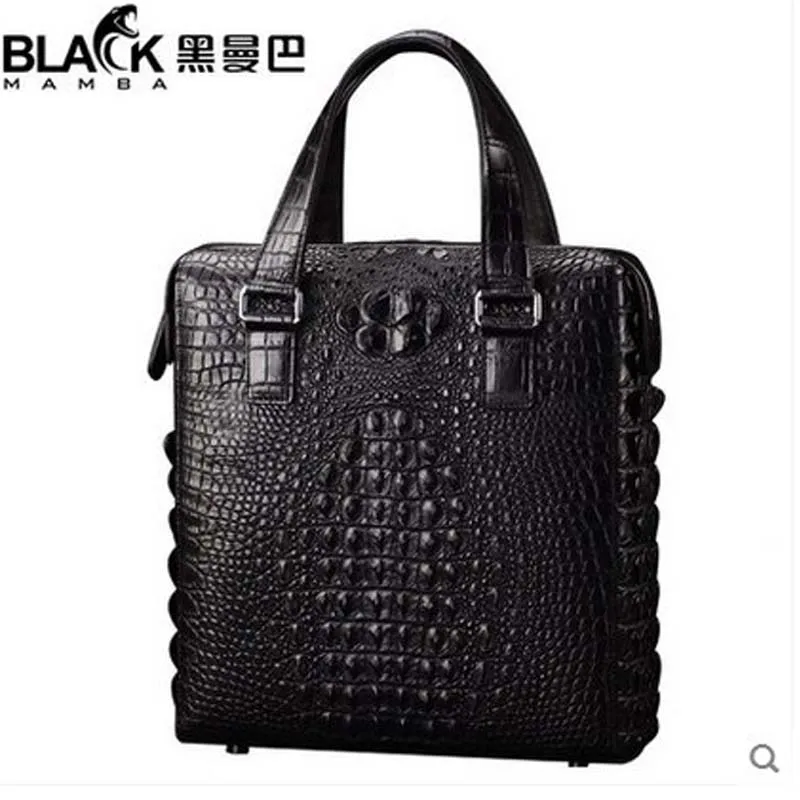 Сумка heimanba Мужская Вертикальная портфель крокодиловый с одной лямкой деловой