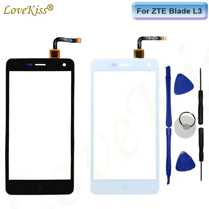 

5" Touchscreen Front Panel Sensor For ZTE Blade L3 Version 1.0 Touch Screen Digitizer LCD Display Glass Lens TP Replacement Tool