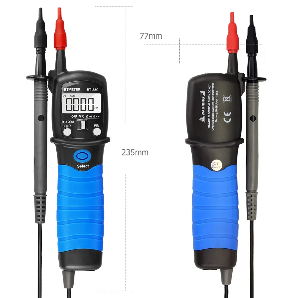 BT-38B, BTMETER цифровая ручка мультиметр переменного тока постоянного тока 600V Вольтметр, Подсветка ЖК-дисплей Дисплей, DC/AC вольтметр Напряжение метр, тест на непрерывность