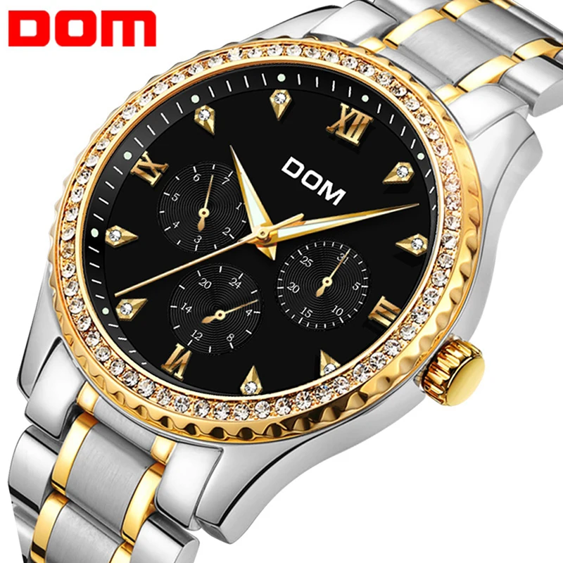 

DOM Gold Wrist Watch Men Top Brand Luxury Fashion Male Clock Quartz Wristwatches Waterproof Business men watch Relogio Masculino