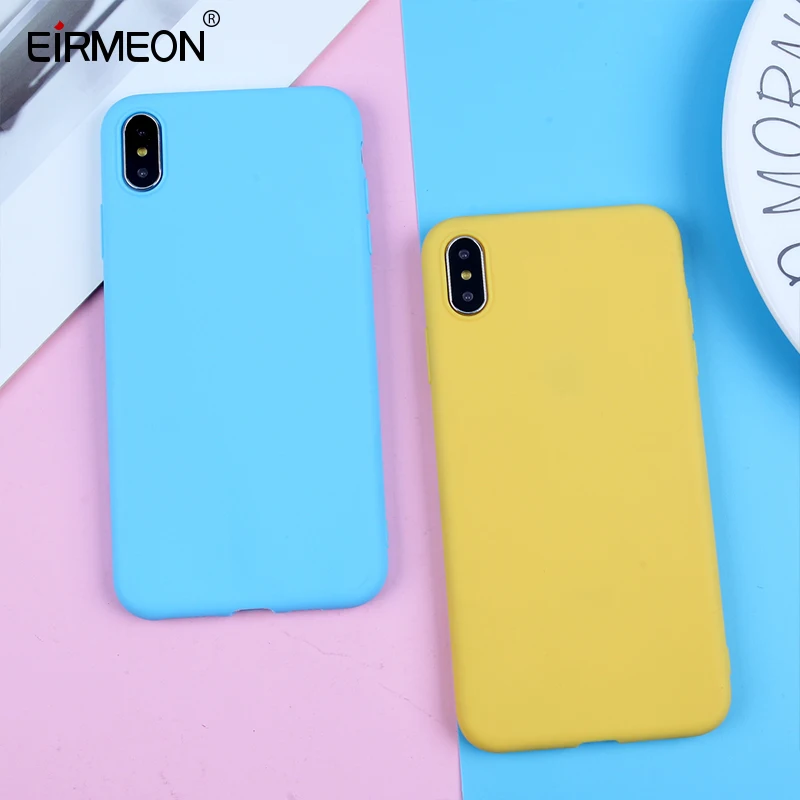Candy Phone Case For iPhone XR XS Max 7 8 Plus X 6 6s 5 5s SE Matte Ultra thin Soft TPU Macaron Color Back Cover | Мобильные