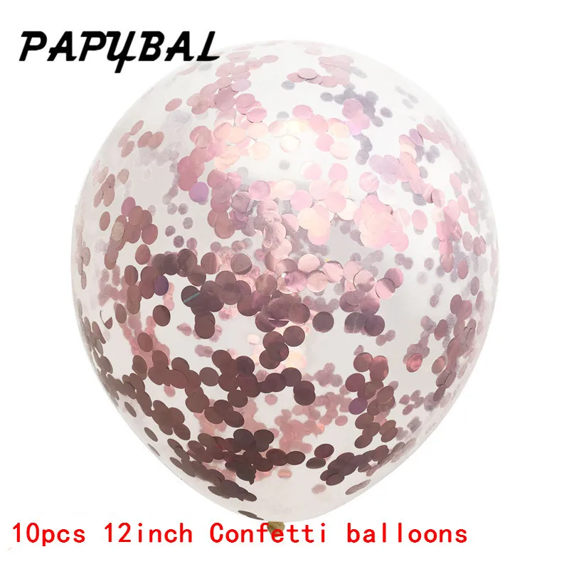 10pcs 12inch С днем рождения, вечеринка, розовое золото, фольга, конфетти для воздушного шара, латексные шары, украшение на свадьбу, годовщину, для детей, первый день рождения, товары для вечеринок - Цвет: 10pcs 12inch