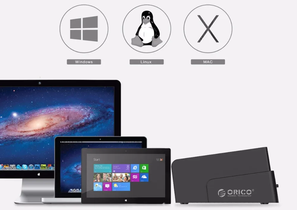 ORICO 6628US3-C Тетрадь двойной диск Жесткий диск высокой скорости копия USB3.0 чехол для корпуса жесткого диска 2,5/3,5