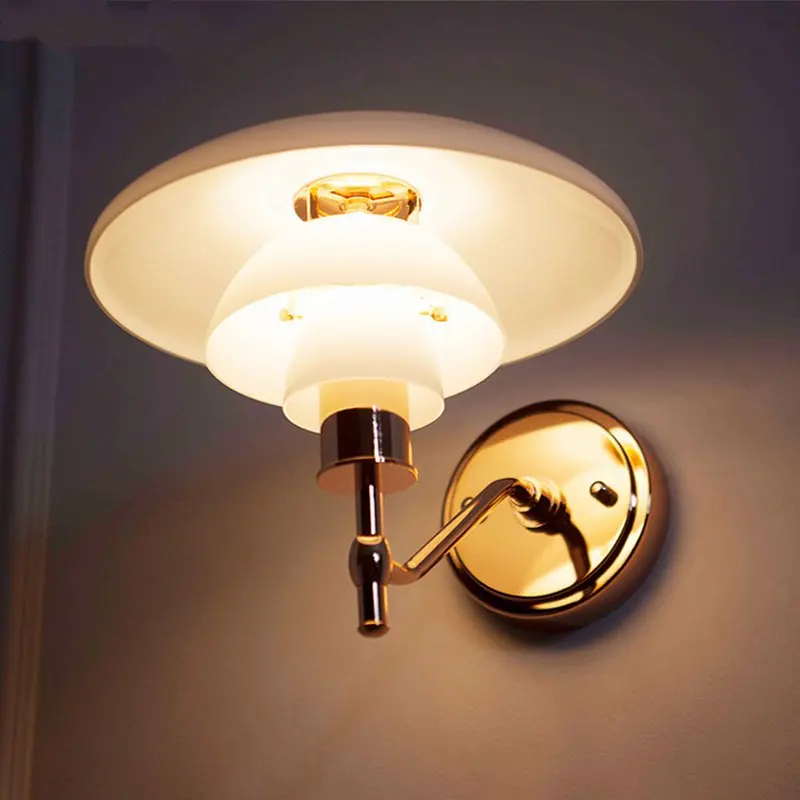 

Denmark Modern Wall Lamp Nordic Bedroom Bedside Glass Led Wall Sconce Light Industrial Loft Decor stair corridor light fixtures