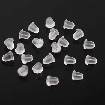 

100pcs/lot Plastic Ear Plugging Earrings Jewelry Accessories Bullet blocked Earring back