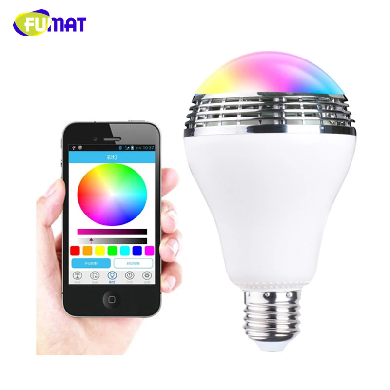 

FUMAT Speaker bluetooth E27 LED Colorful Light Music Bulb Lamp via WiFi App Control Music player wireless bluetooth speaker