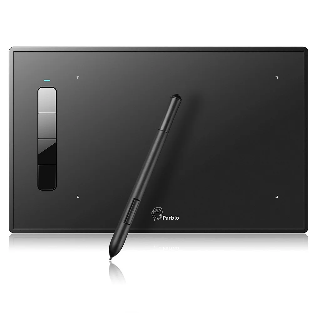 

Professional Parblo Island A609 Graphic Drawing Tablet 9x 6 inches 220 RPS 5080 LPI with 2048 Levels Pressure Battery-free Pen
