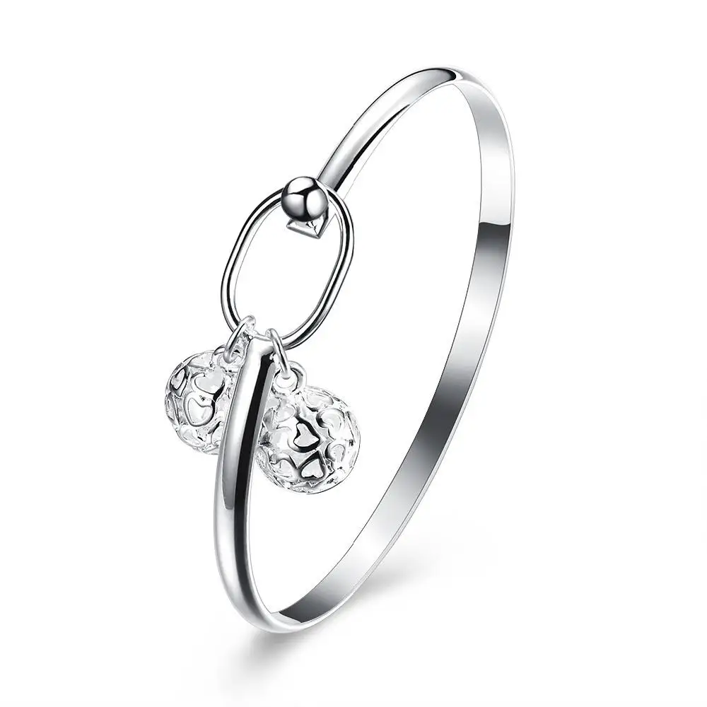 

Fashionable Exquisite Korean Bracelet&bangle for woman silver color Popular Mixed Batch Double Stereo Ball Bracelet CB05