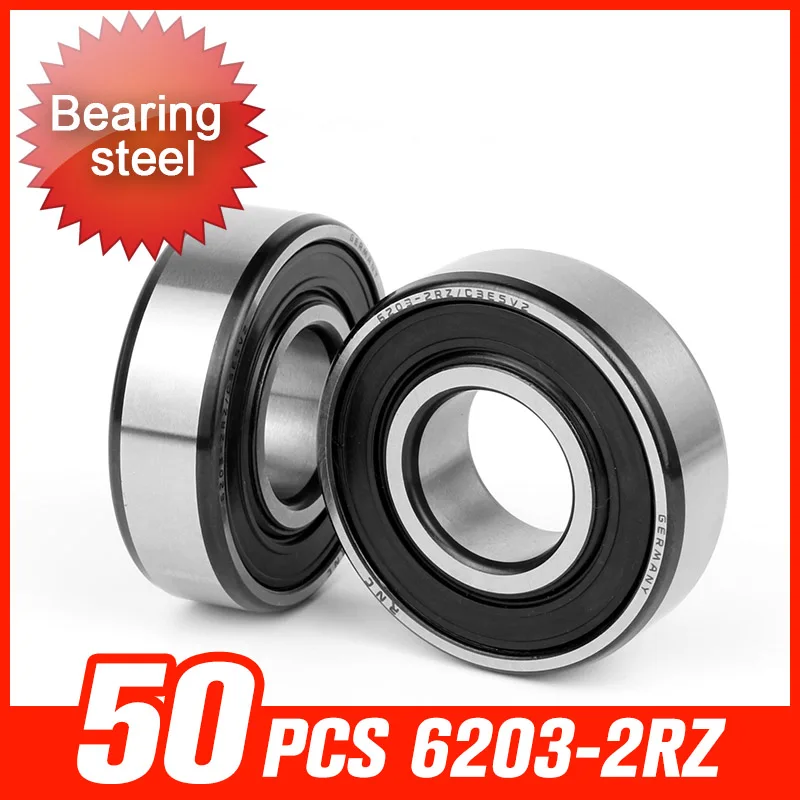 

50pcs 6203-2RZ Bearing 40x17x12mm Bearing Steel Bearings For Medical Vehicles Beds Hardware Tool Accessories