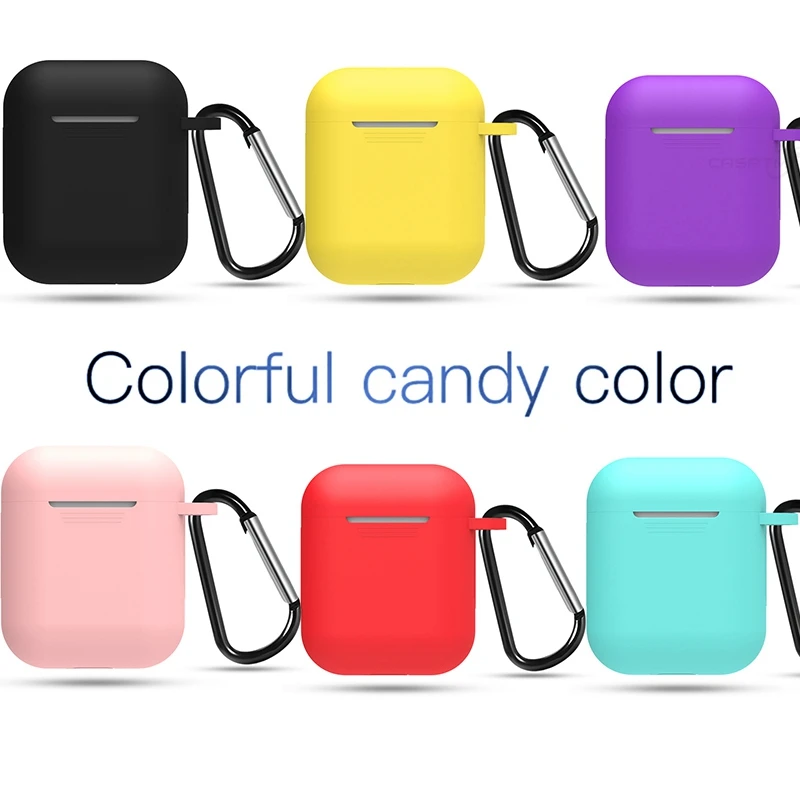

Candy Color Cute Soft Silicone Case For Apple Airpods Case Wireless Bluetooth Earphone Cover For Airpods 2 Wired Charging Box