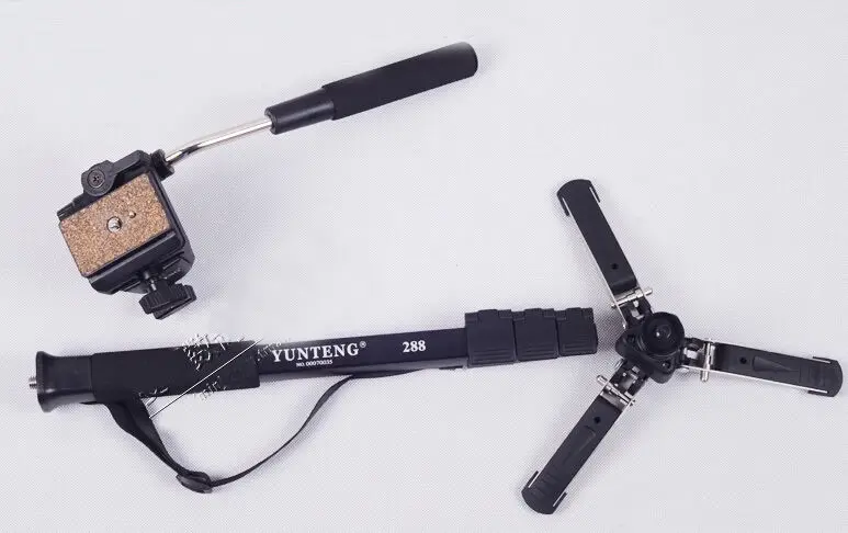 Yunteng VCT 288 штатив для камеры DV VCR штатив монопод с панорамной головкой Unipod держатель зажим для телефона