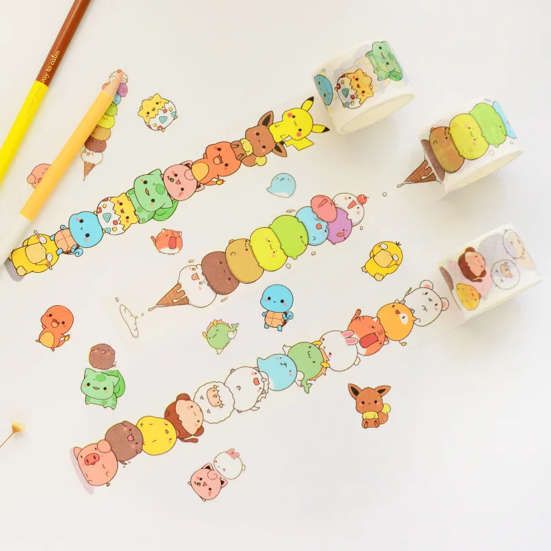 

Kawaii Cartoon Animals Pikachu Theme Washi Tape 30mm*5M DIY Journal Diary Decoration Supplies 1 Piece 2018 New Children Gift