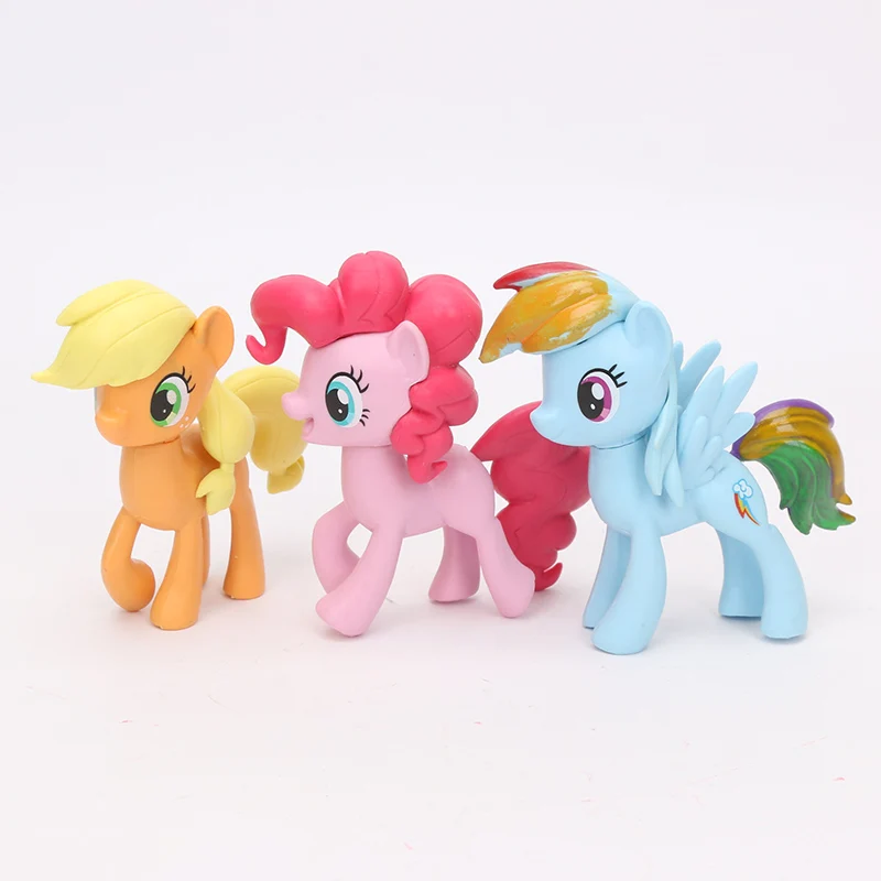 6 шт./компл. 10 см игрушки My Little Pony Комплект дружба-это чудо всех цветов радуги; платье с Сумеречной искоркой серии «редкость ПВХ фигурки Куклы