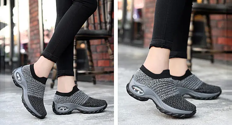 Fashion round toe wedges breathable mesh shoes woman new mixed color comfortable sports mother sneakers women summer shoes