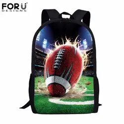 FORUDESIGNS/модные Американский Мяч ноги дизайн детей школьные ранцы Повседневное Холст Школьные сумки для детей школьные рюкзаки для