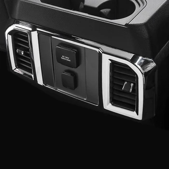 

For Ford F-150 2015-2019 Chrome Rear Armrest Box A/C Air Outlet Vent Frame Cover Trim Car styling