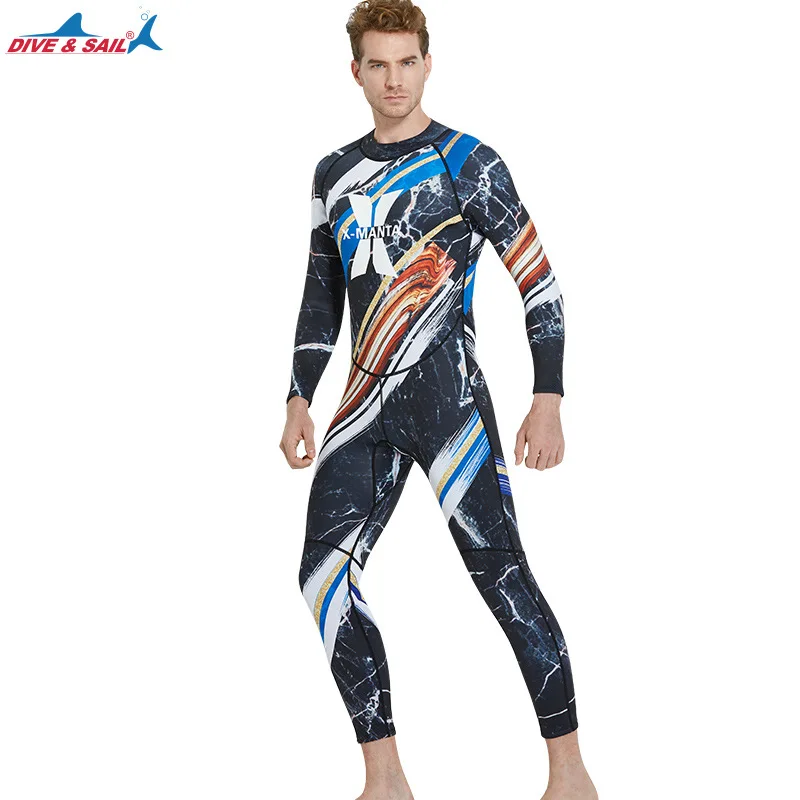 Dive&sail Men's camo wetsuits 1.5mm high elastic neoprene full body