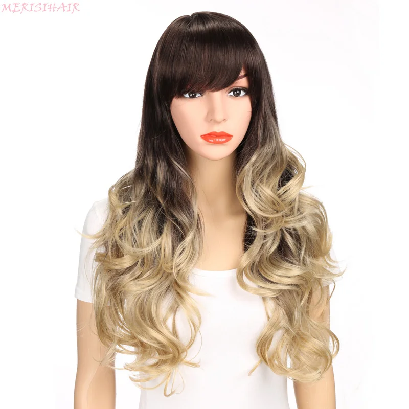 MERISI HAIR Long Wavy Omber Blonde Wigs For  Black Women Synthesis Hair  High Temperature Fiber 1 (3)