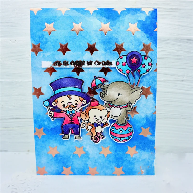 

Circus Monkey Sea Lion Lion Elephant Metal Cutting Dies Clear Stamps for Craft Scrapbooking Embossing New Dies 2019 Card Making