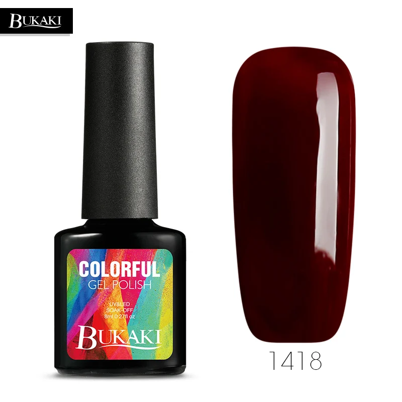 BUKAKI 1 шт. французский цвет телесного цвета лак для ногтей УФ-гель лак гибридные сахарные краски акриловый гель нужно верхнее Базовое покрытие - Цвет: 1418