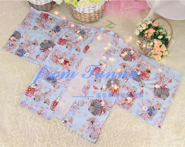 &quotOnegai Usagi&quot Кролик для молитвы Женский японский юката стиль Kawaii Blossom Bunny Тренч