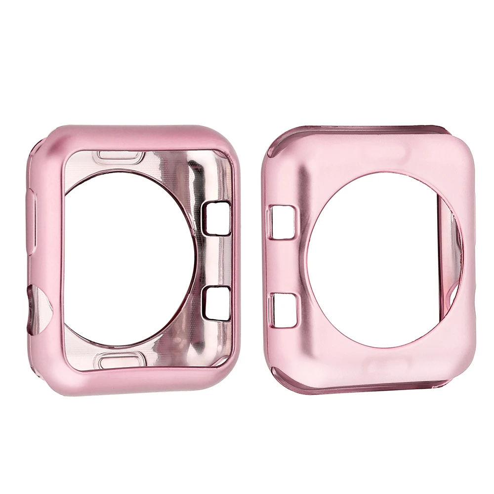 TPU Colorful plating Protector case For Apple Watch 3 2 1 42MM 38MM TPU Cover All-inclusive case For Iwatch 3 2 1 38MM 42MM