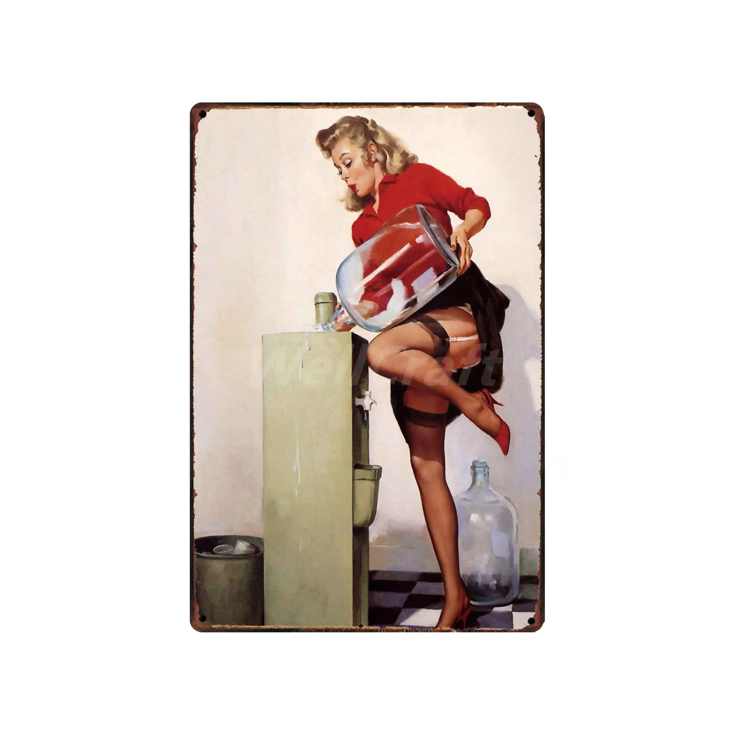 [WellCraft] PIN UP Горячая Ретро Сексуальная металлическая настенная табличка на заказ жестяной знак винтажный античный подарок для паба комнаты декор LT-1715
