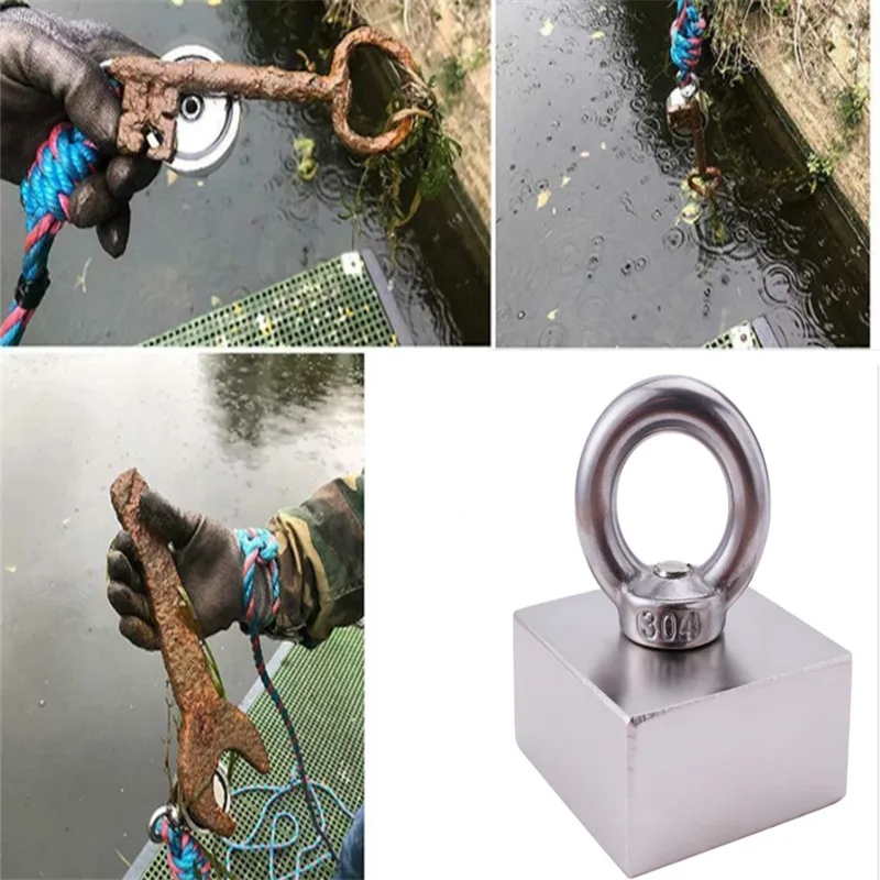 

Salvage double-sided bare magnets Square deep sea anti-collision strong magnets Drill into ships deep sea salvage magnets square