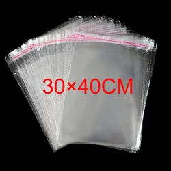 100 шт./лот 30*40 см прозрачные ленты из Опп-пластика для упаковки ювелирных изделий с самоклеящимся-загерметизируйте мешки
