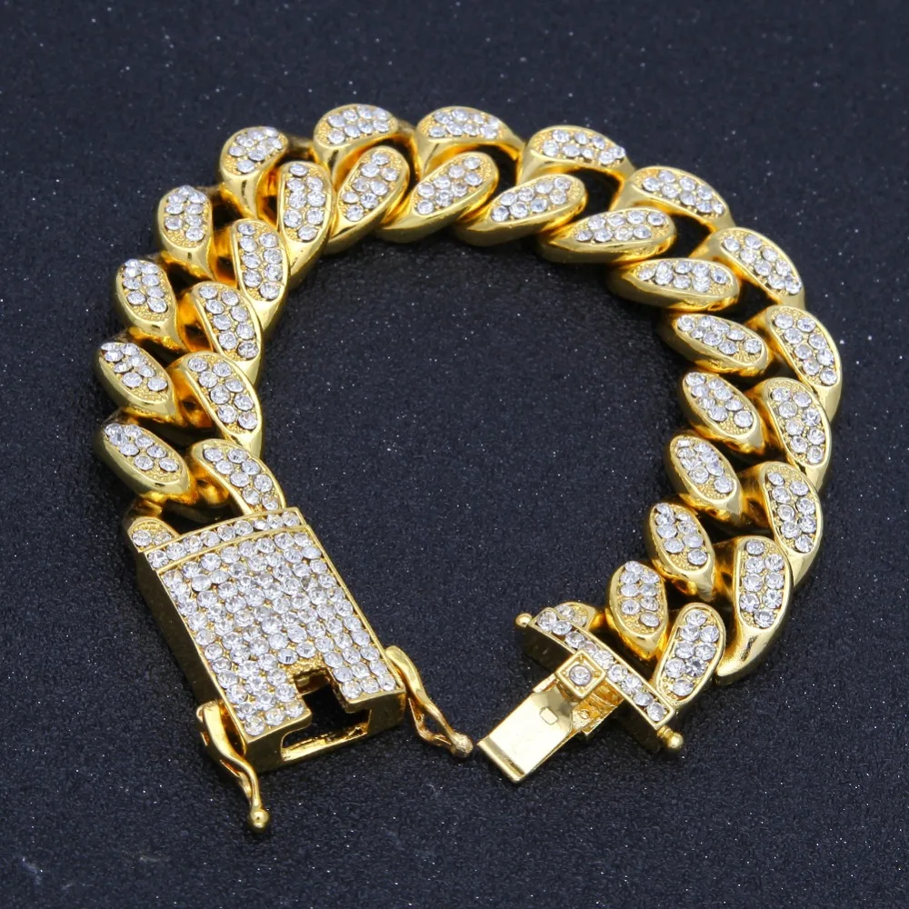 HIPHOP Pria Berlian Simulasi Gelang 