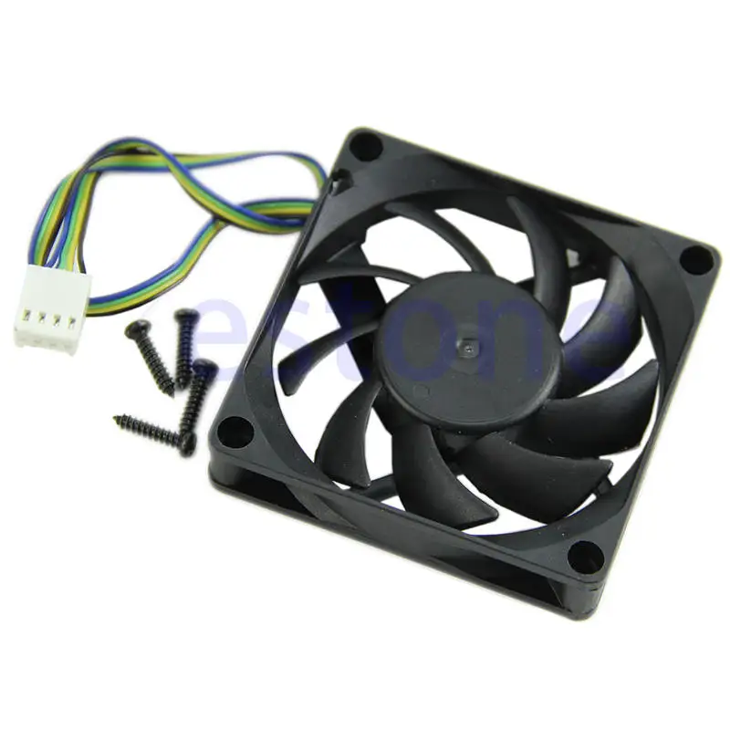 Hydro Bearing 4 Pin 12V DC 70x70x15mm Black Compuer Fan Cooler