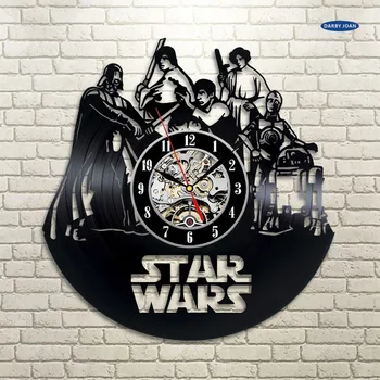 

Star Wars Death Star Darth Vader Luke Skywalker Movie Characters Vinyl Record Design Wall Clock