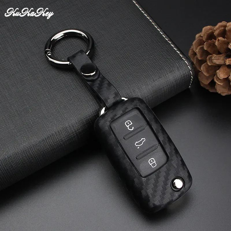 KUKAKEY Чехол для автомобильного ключа чехол Volkswagen VW Polo Golf Passat Touareg тигуан Жук Bora Jetta