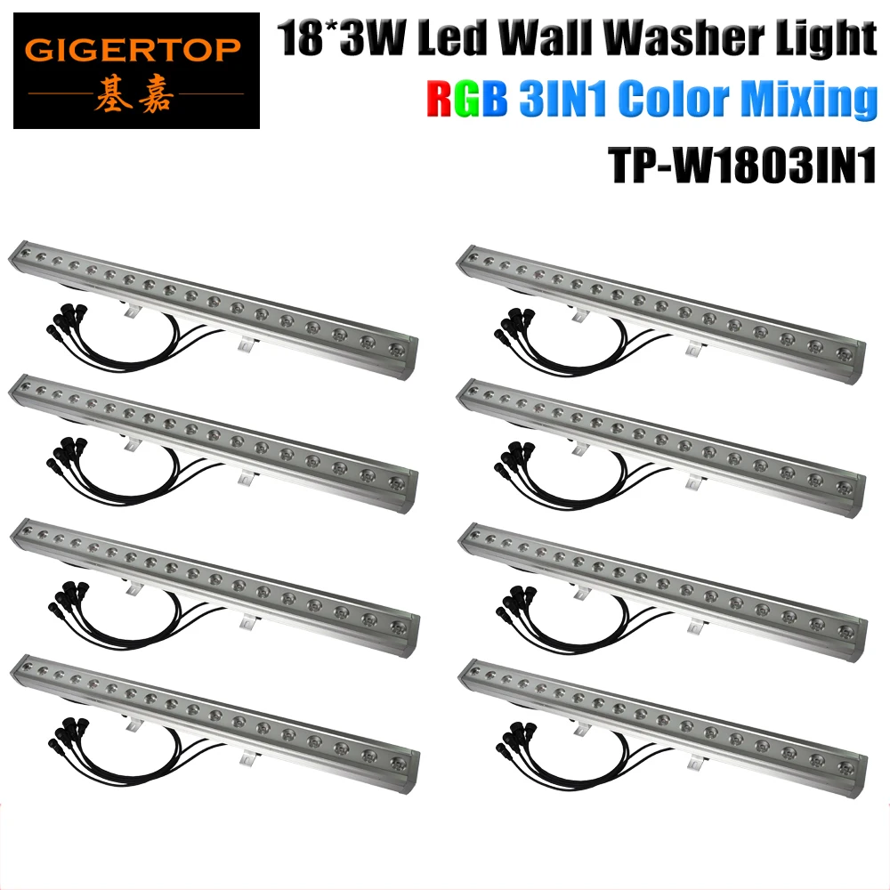 8XLOT Stage Lighting LED Wall Washer Light DMX512 3/7Channel Outdoor Bar 18 LEDs 3W for Disco DJ Club Home Garden Party Wedding