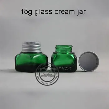 

20pcs High Quality 15g Green party cream cone glass jar, Eyeshadow cream containers ,Empty Glass Bottle,Small Cosmetic Container
