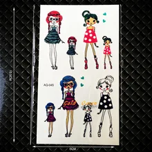 Colorful Cartoon Girls Tattoo Stickers For Lady Children Body Art Fake Tatoo Decals Waterproof Temporary Tattoo Stickers GAQ-045