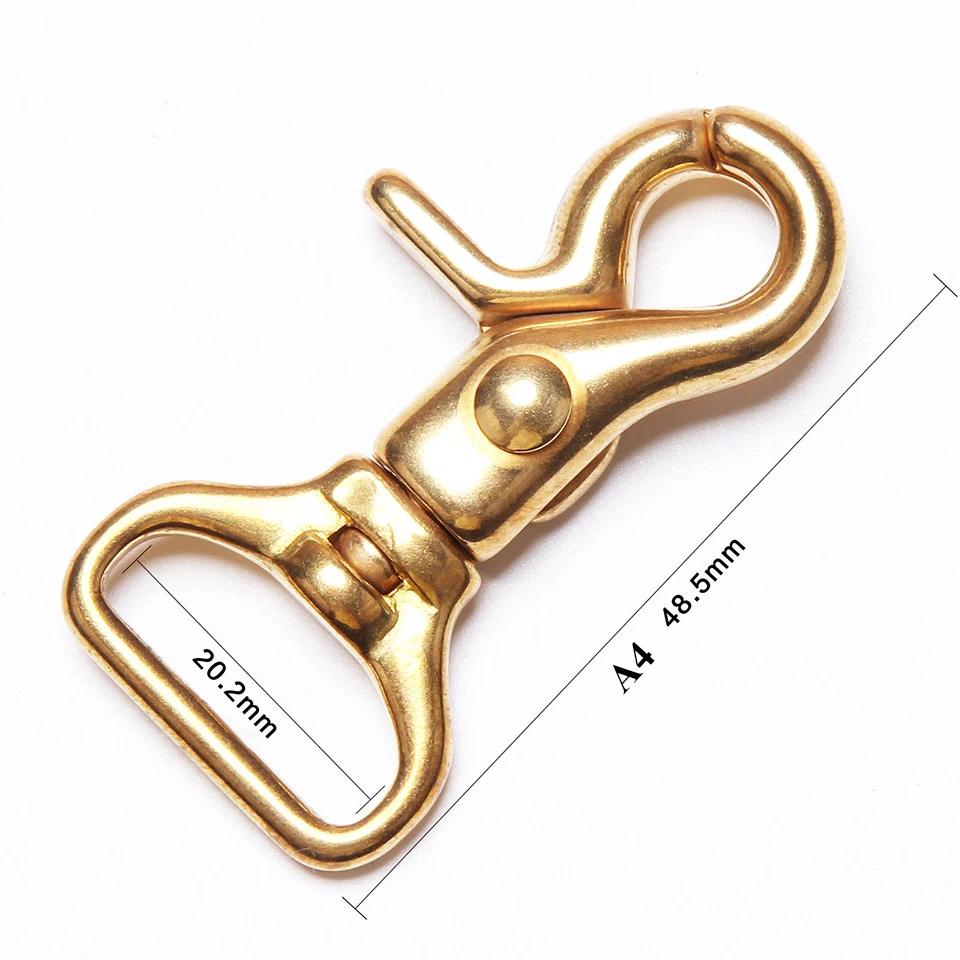 WUTA Leather D Tail Hook Buckle and Metal Roller Pin Buckle DIY Accessories for Bag D Hook-Gold 20mm-2pcs