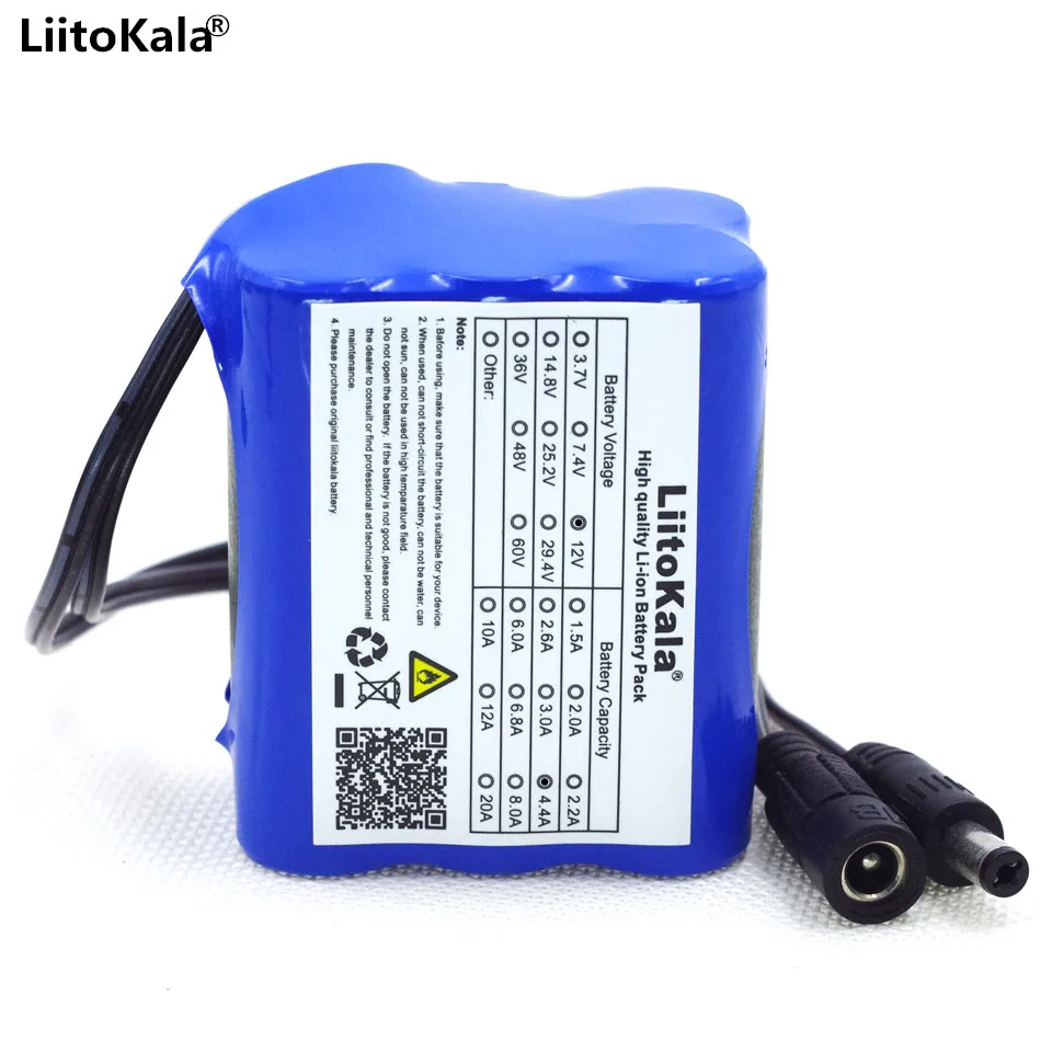 Liitokala 12V 4.4Ah 4400mah 18650 12V аккумуляторная батарея+ PCB литиевая батарея Защитная Прокладка+ 12,6 V 1A зарядное устройство