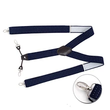 Новые мужские подтяжки Модные Простые брендовые взрослые пряжки модные мужские 4 пояса жаккард Тибетский синий Зажим для ремня